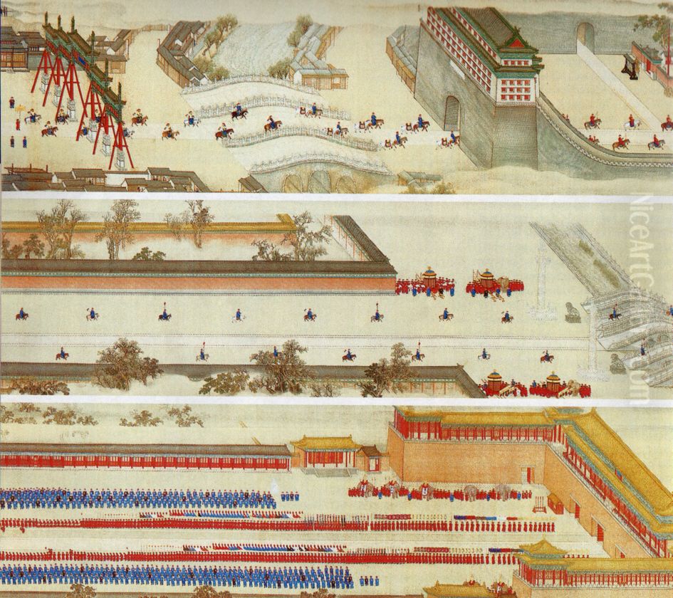 Beijing: Yongding Gate to Hall of Supreme Harmony Oil Painting by Wang Hui