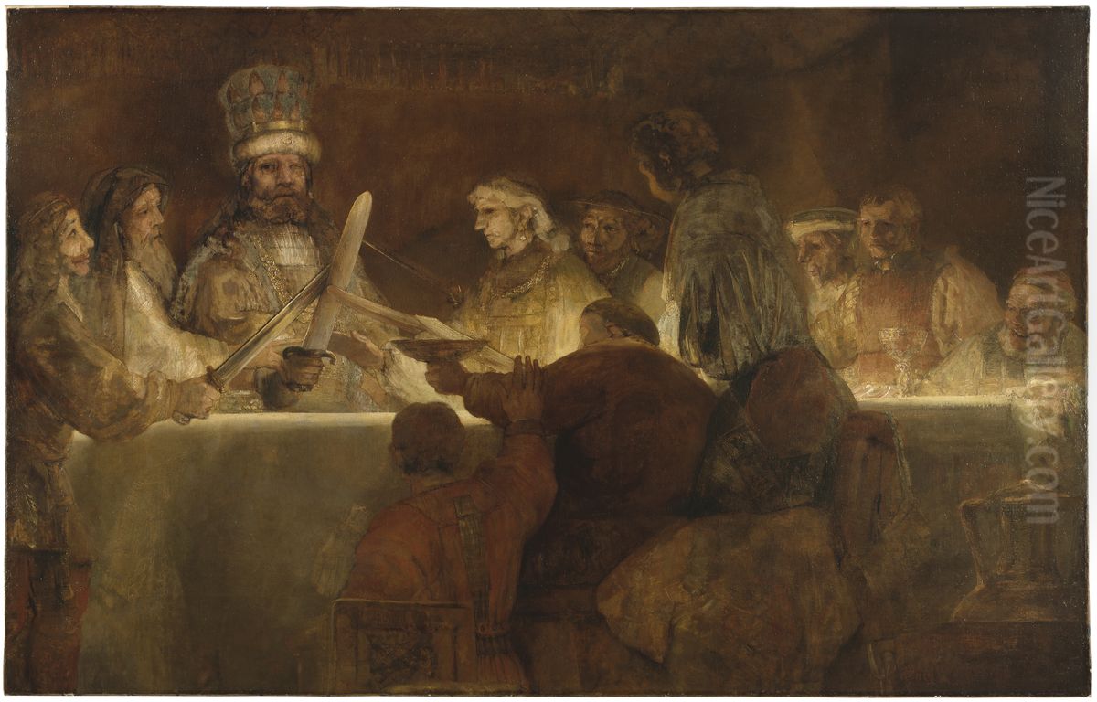 Batavernas trohetsed till Claudius Civilis Oil Painting by Rembrandt