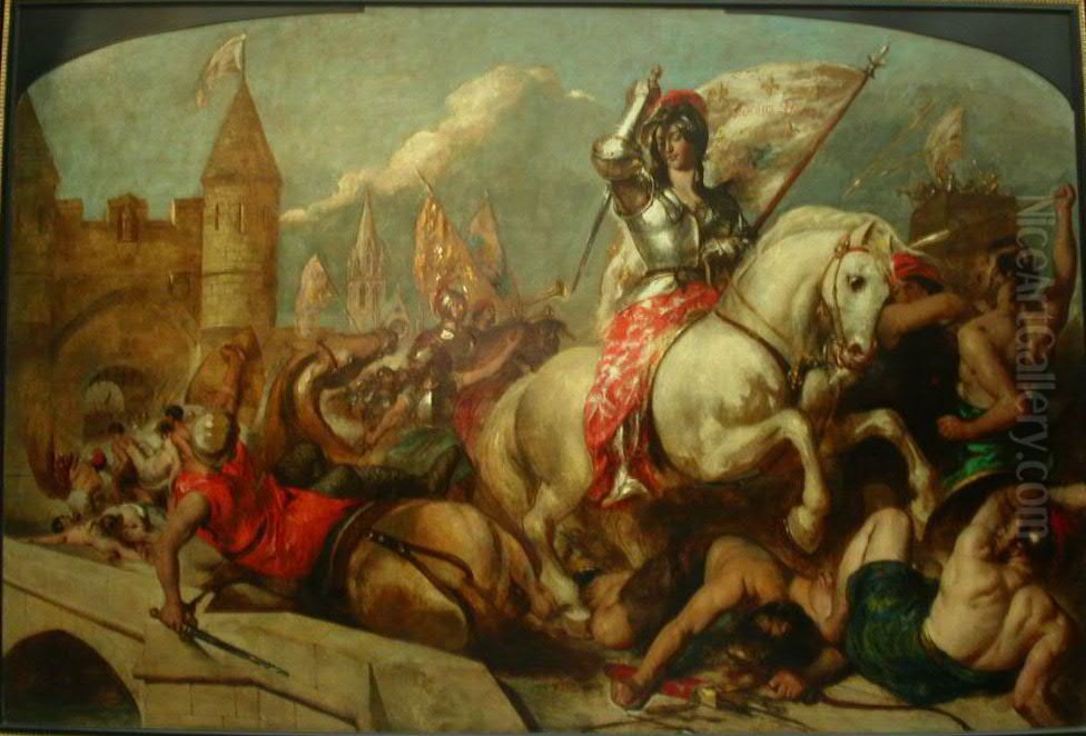Jeanne d'Arc a la sortie d'Orleans, repoussant les Anglais Oil Painting by William Etty