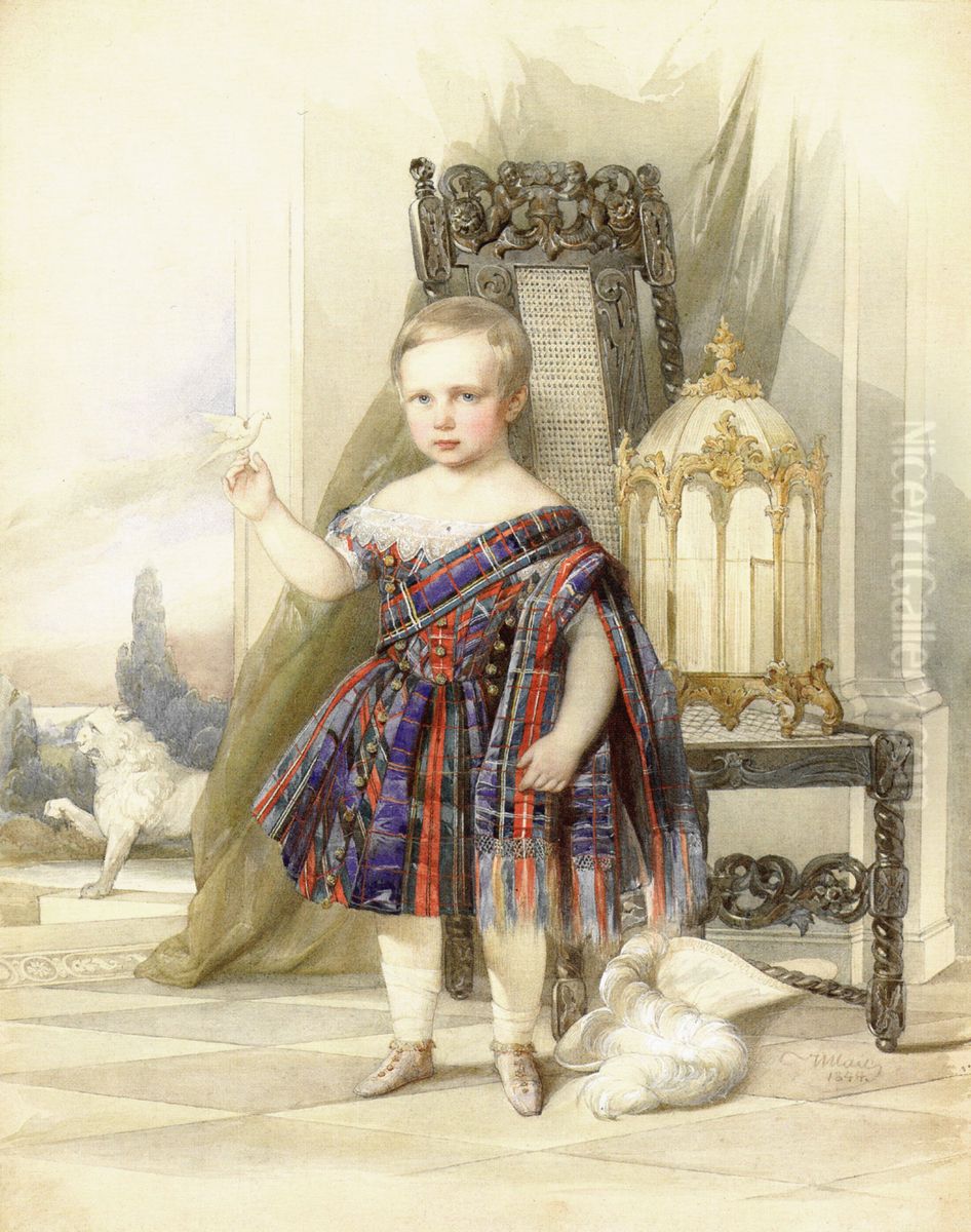 Portrait ofNicholas Maximilianovich, Duke of Leuchtenberg, as a Child. Oil Painting by Woldemar Hau