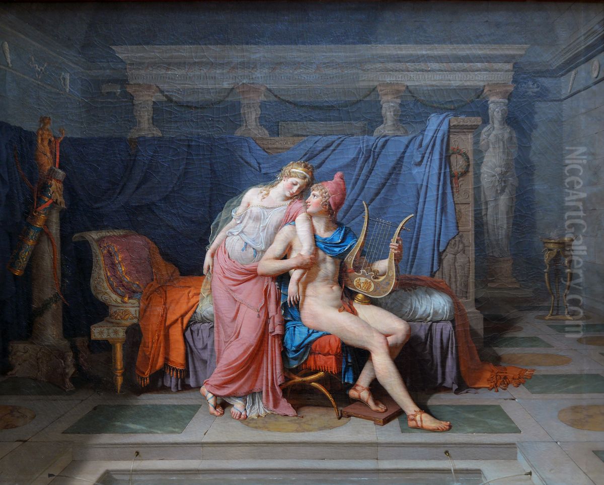 Les amours de Paris et d'Helene Oil Painting by Jacques-Louis David Les amours de Paris et d'Helene Oil Painting by Jacques-Louis David