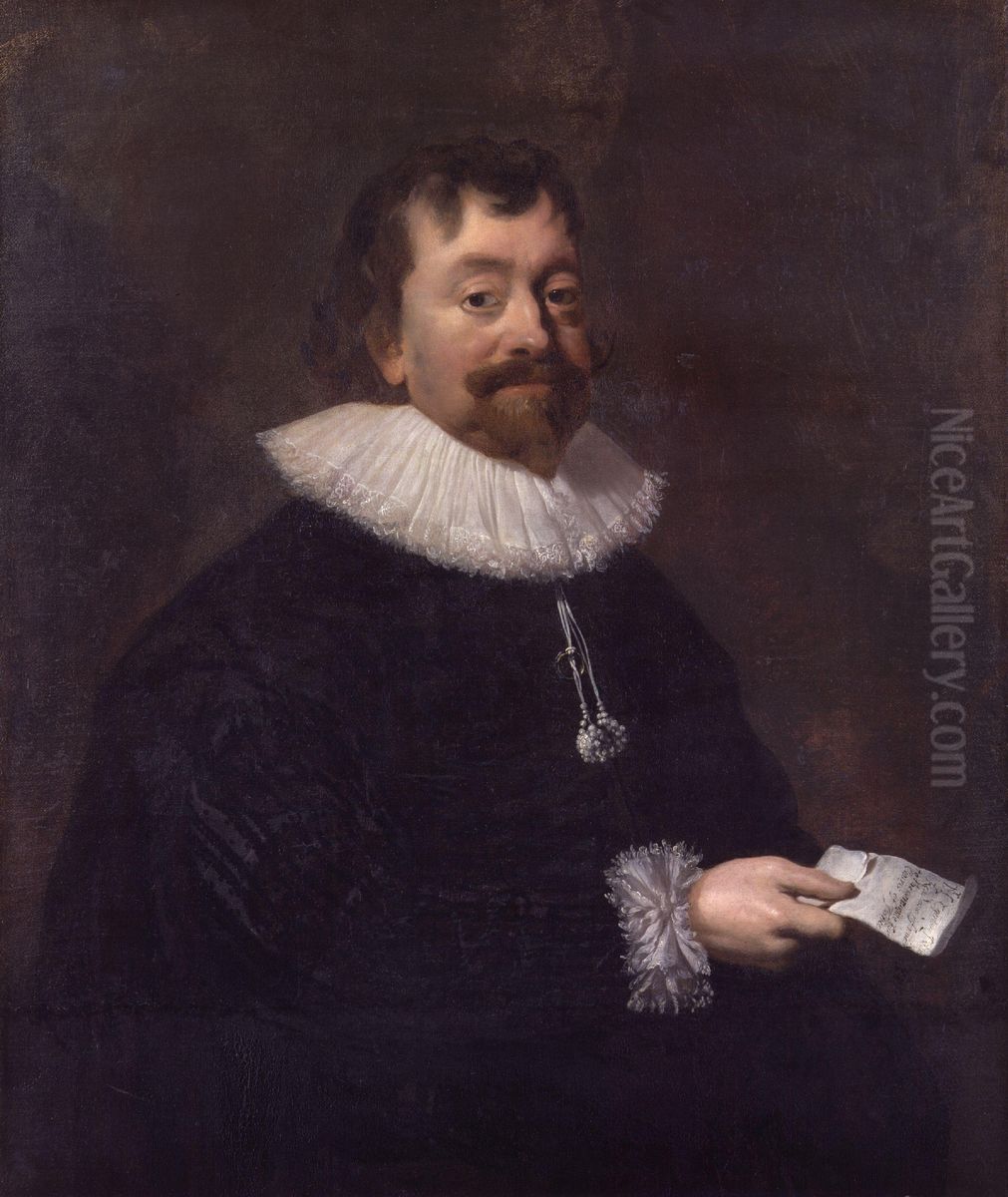 Portret van Robert Phelips (1586?-1638) Oil Painting by Hendrik Gerritsz Pot