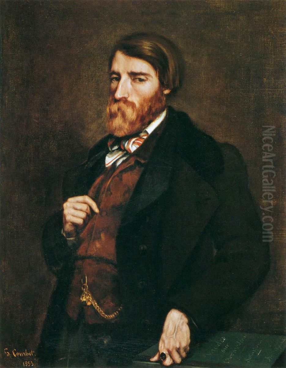 Portrait d'Alfred Bruyas, dit Tableau-solution Oil Painting by Gustave Courbet