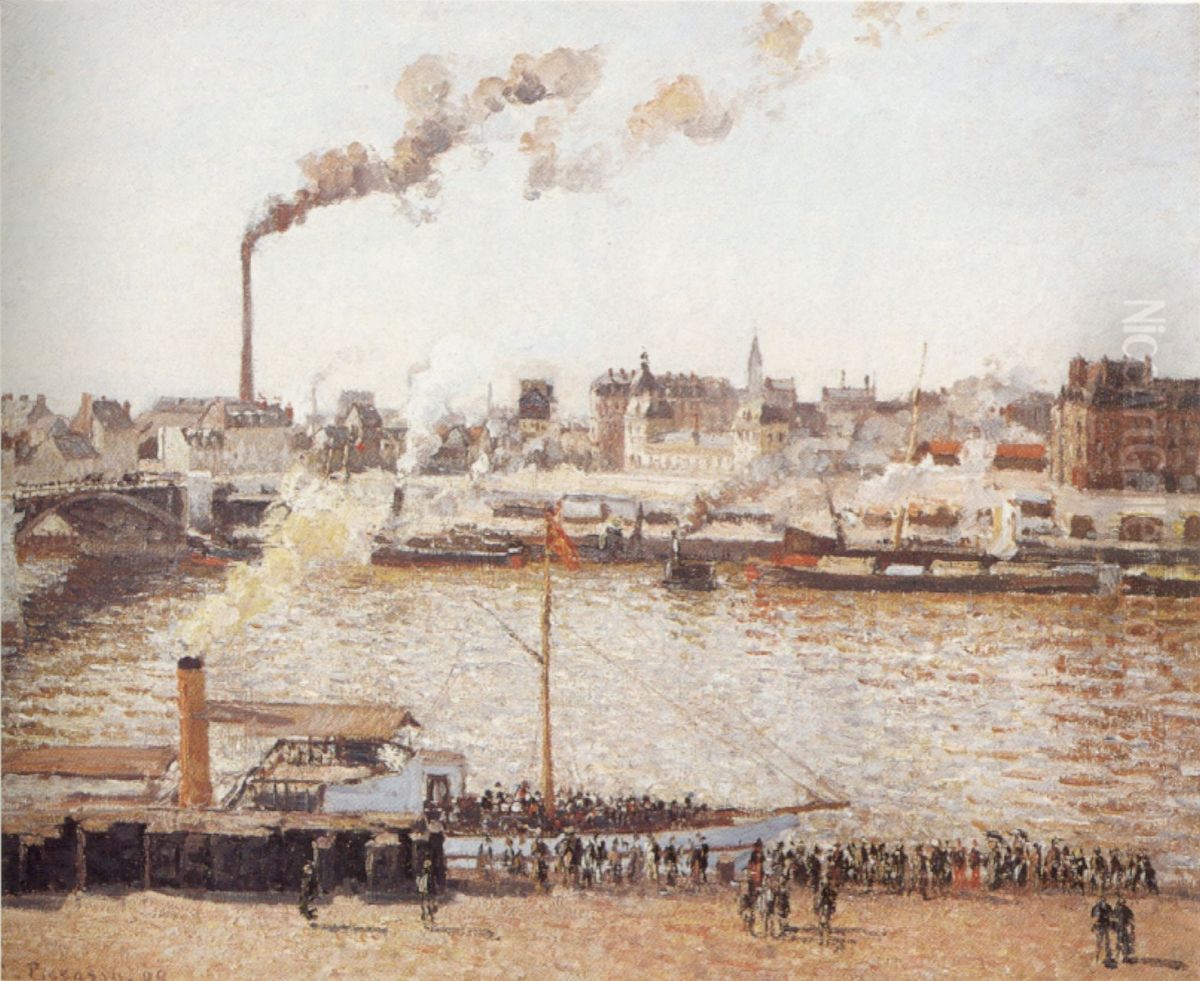 View of Rouen Oil Painting by Camille Pissarro