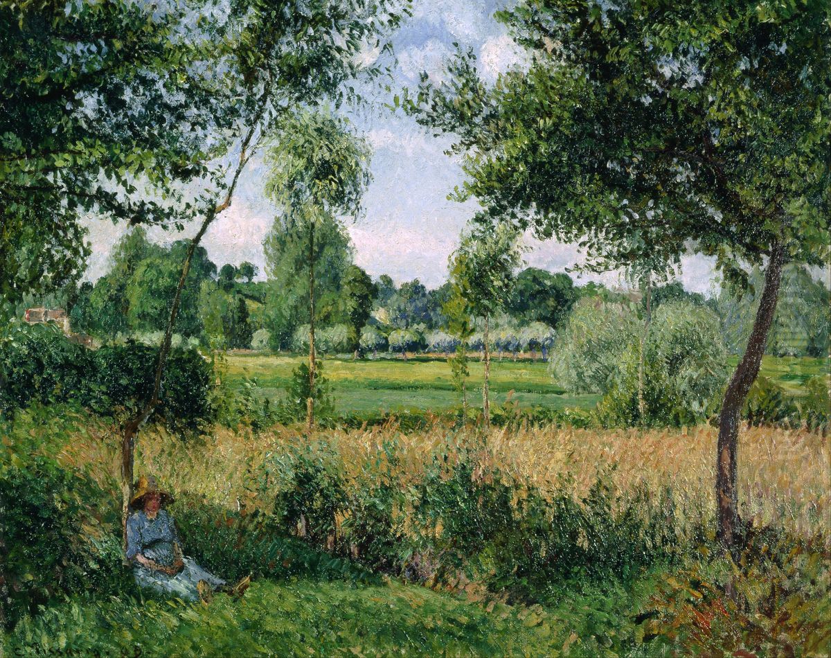 Morning Sunlight Effect, Eragny Oil Painting by Camille Pissarro Morning Sunlight Effect, Eragny Oil Painting by Camille Pissarro