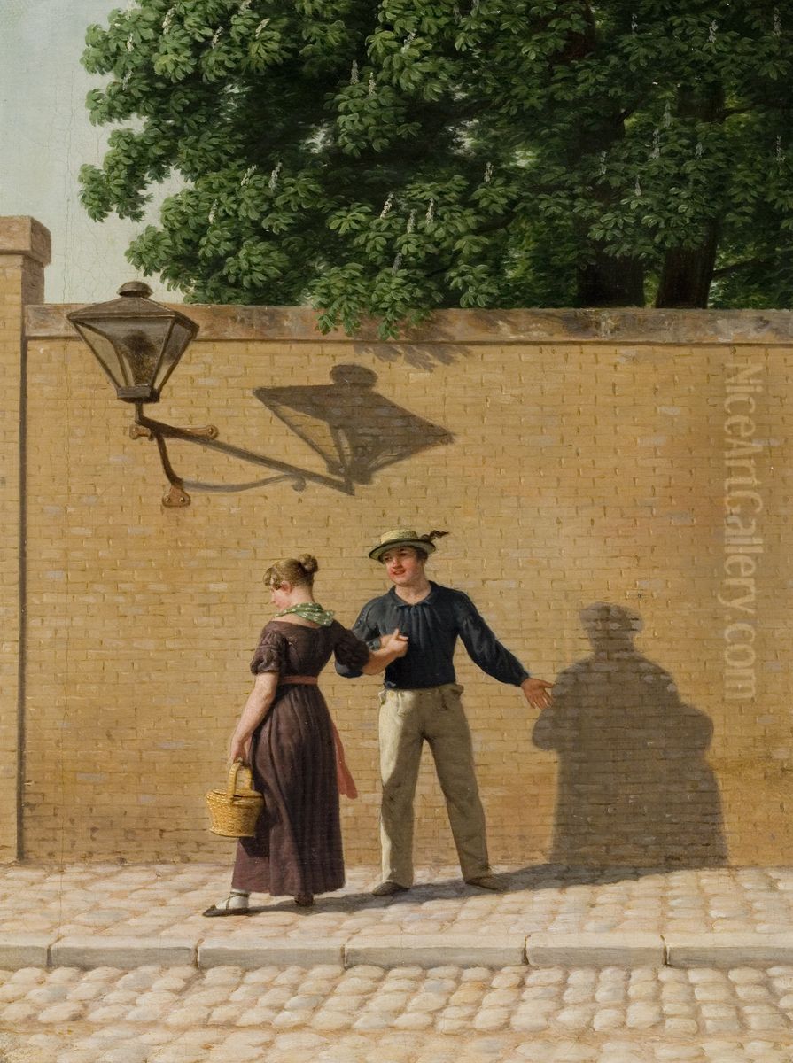 En matros, som tager afsked med sin pige Oil Painting by Christoffer Wilhelm Eckersberg