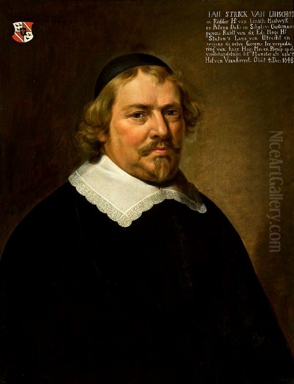 Portrait of Jan Strick van Linschoten. Oil Painting by Jan Van Bijlert