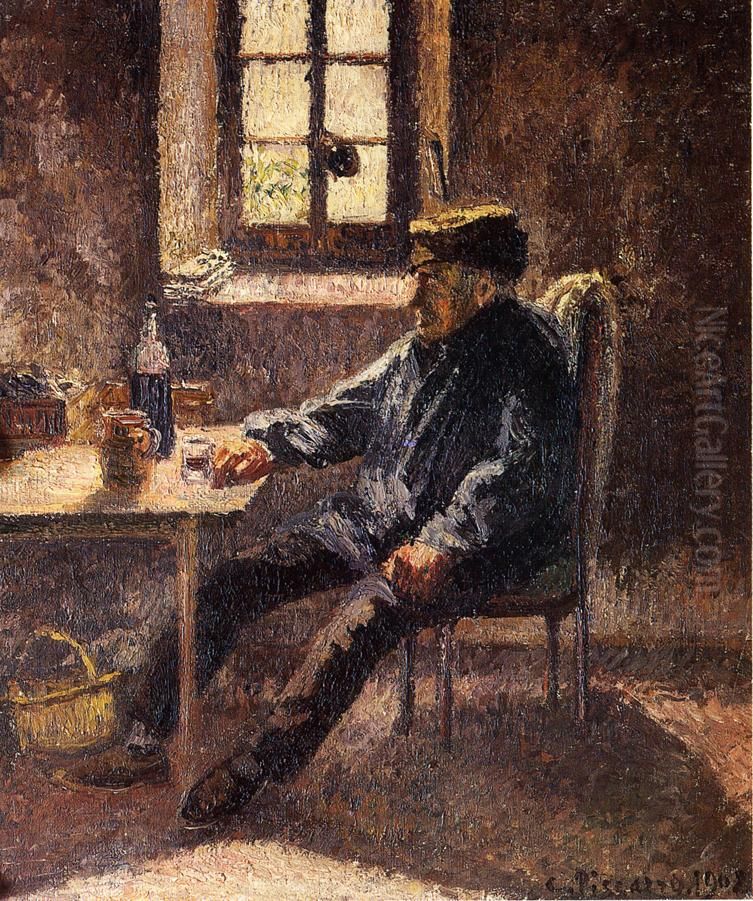 Old Wingrower, Moret Oil Painting by Camille Pissarro