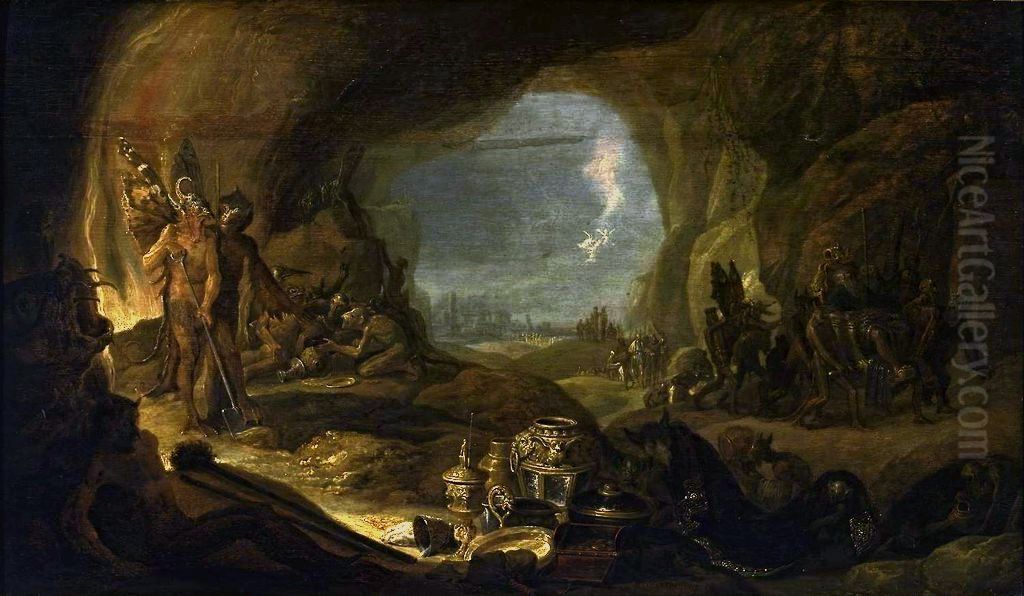 Funeral of a rich man. Oil Painting by Cornelis Saftleven Funeral of a rich man. Oil Painting by Cornelis Saftleven