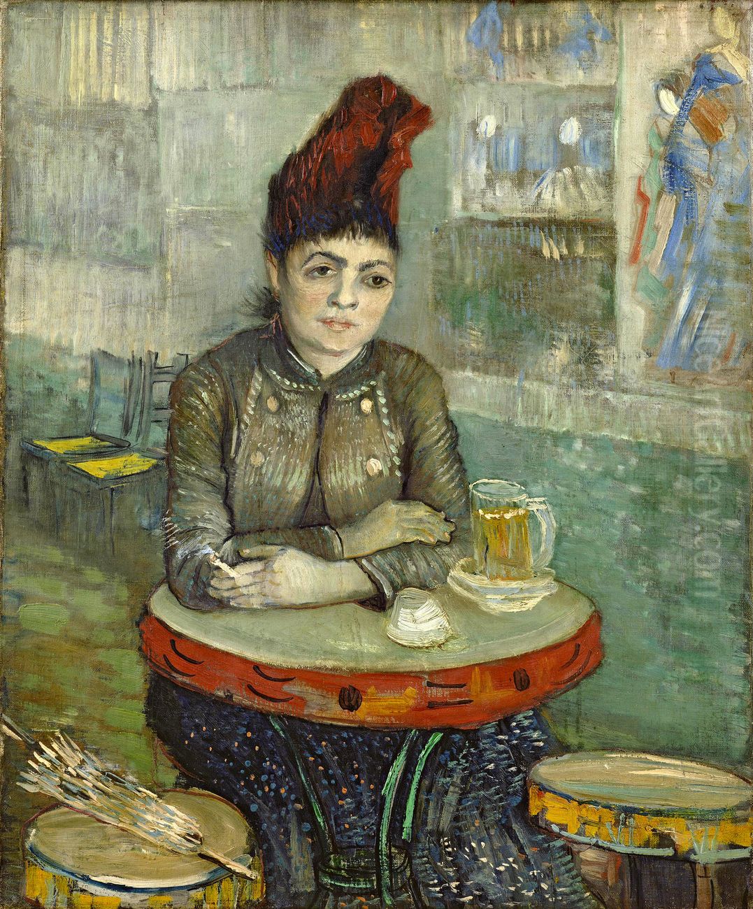 Agostina Segatori in Le tambourin Oil Painting by Vincent Van Gogh