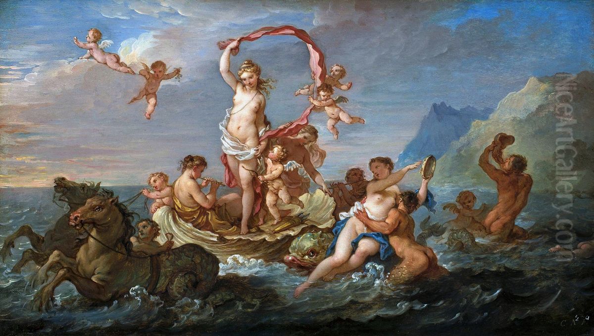 Triumph of Amphitrite. Oil Painting by Charles-Joseph Natoire