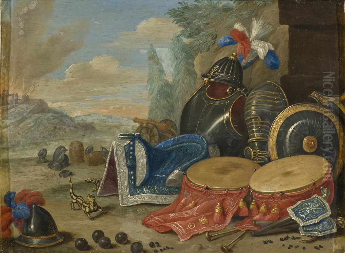 Krigiska emblem Oil Painting by Jan van Kessel the Elder