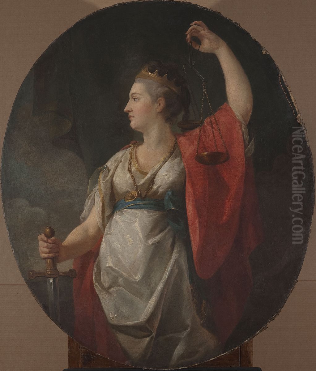 Alegoria Sprawiedliwosci - Temida Oil Painting by Marcello Bacciarelli