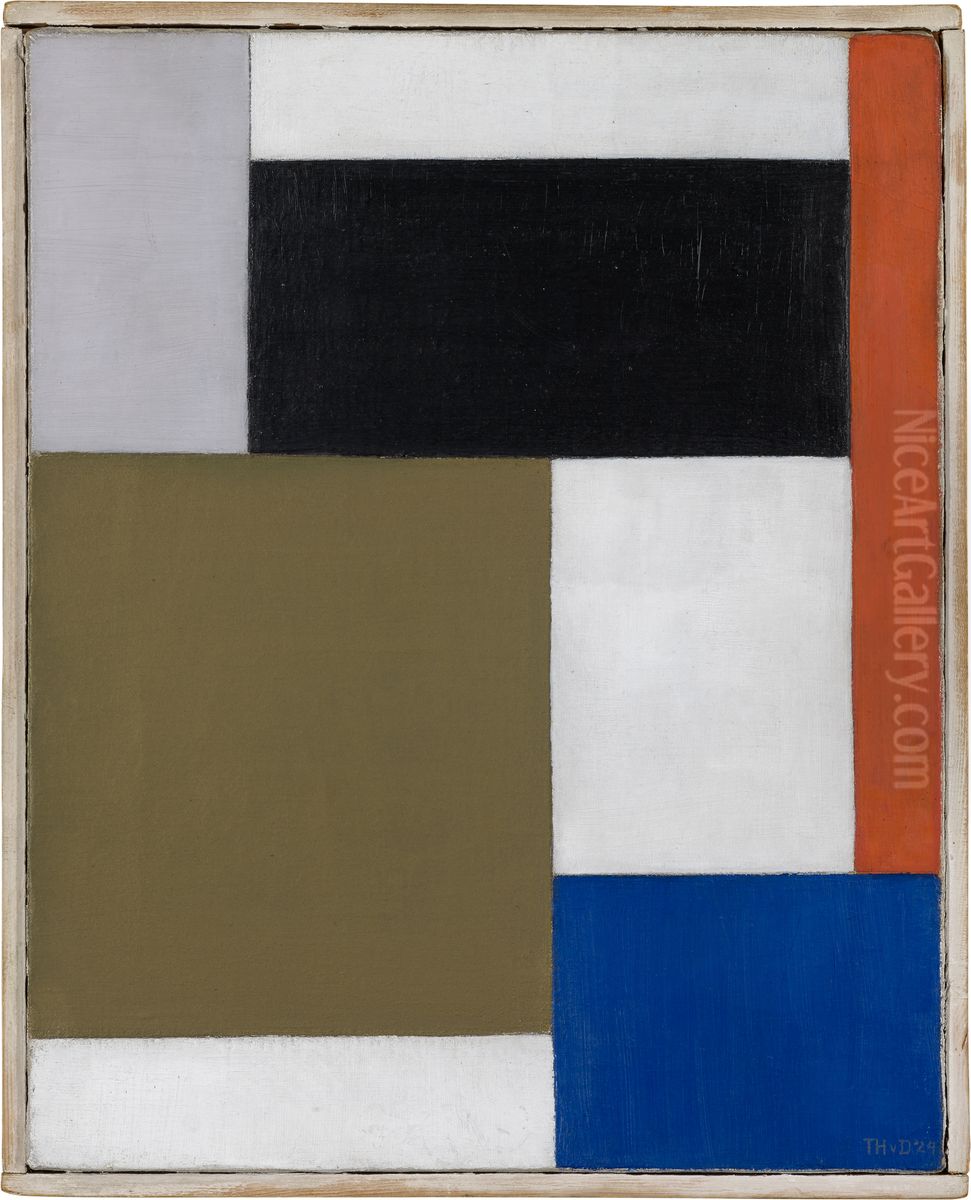 Compositie XXVI ... 1923 Parijs (met goud veld) New-York. Oil Painting by Theo van Doesburg
