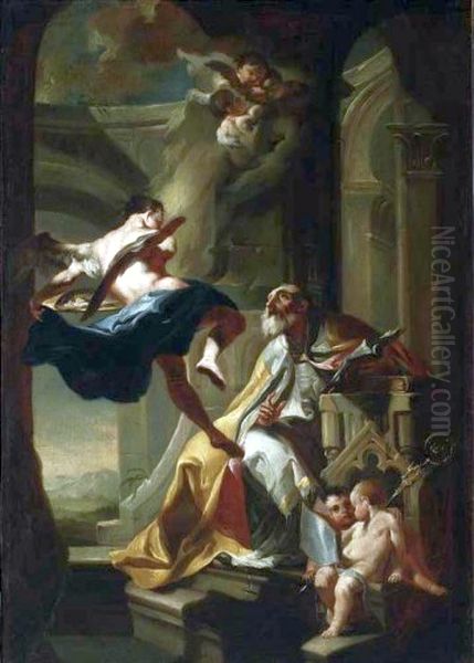 Miracle of St. Ulrich or Vision of St. Benno. Oil Painting by Szymon Czechowicz
