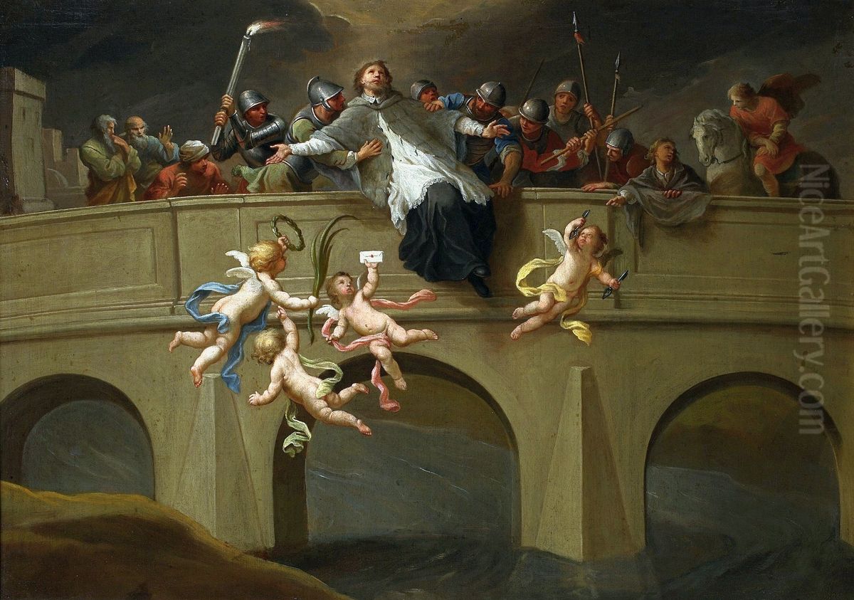 Martyrdom of St. John Nepomuk. Oil Painting by Szymon Czechowicz