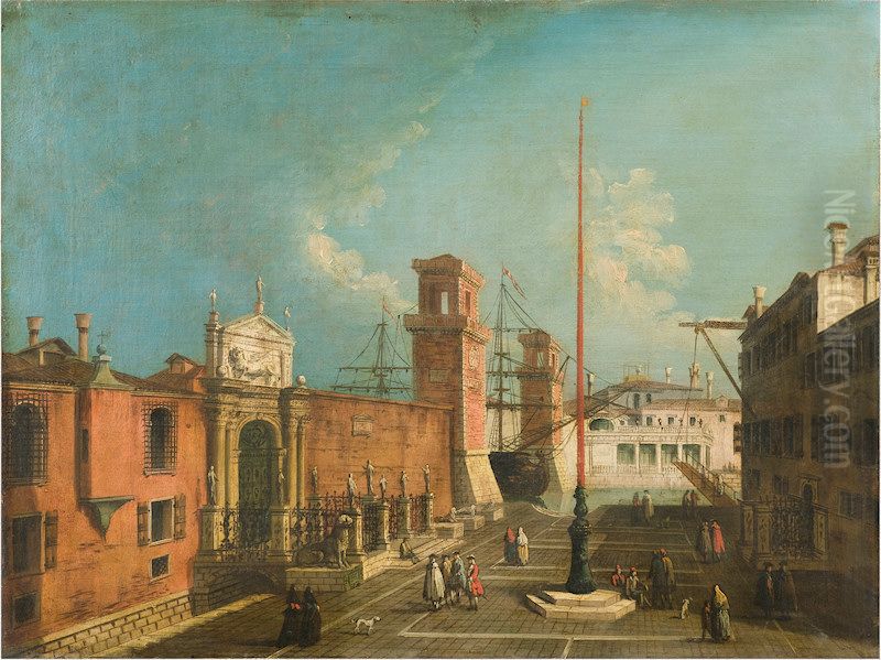 View of the Square and the Door to the Arsenal Oil Painting by Francesco Albotto