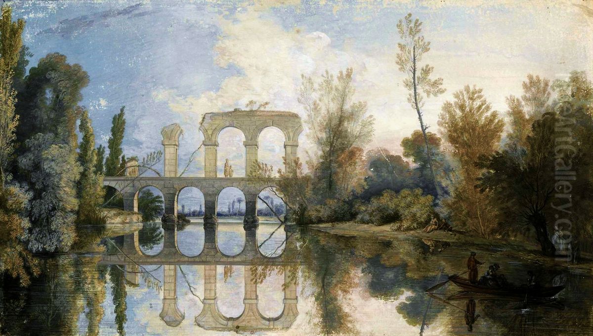 Aqueduct in Arkadia. Oil Painting by Jean-Pierre Norblin De La Gourdaine