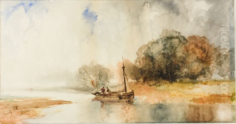 Beverly, N.J. Oil Painting by Thomas Moran