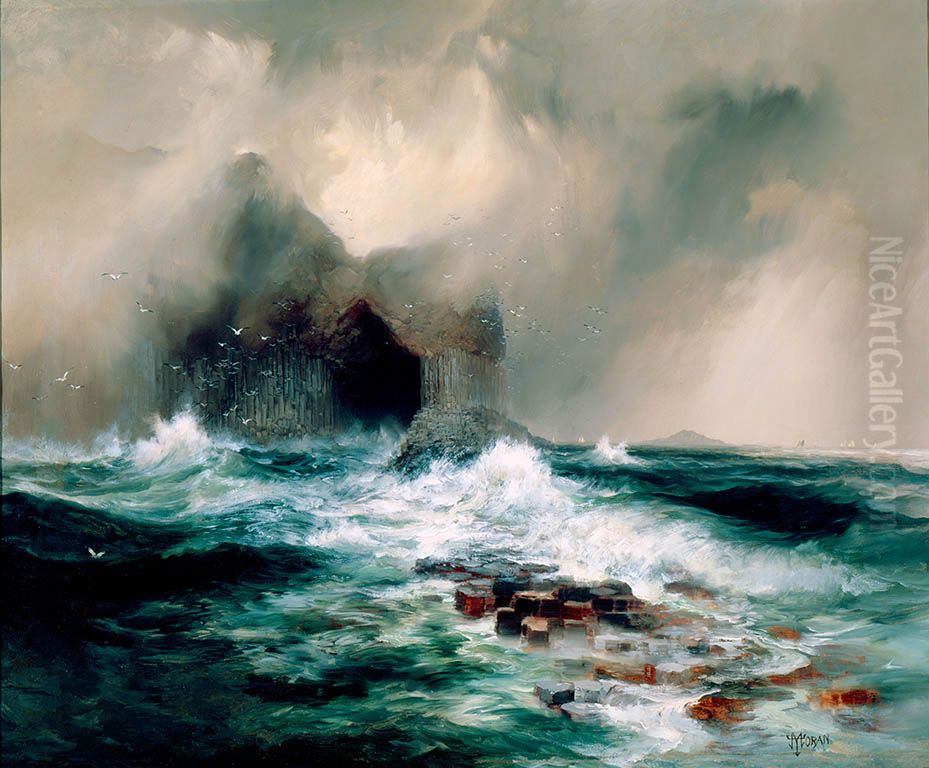 Fingal's Cave, Island of Staffa, Scotland Oil Painting by Thomas Moran