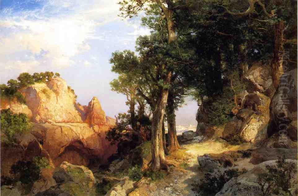On the Berry Trail, Grand Canyon of Arizona Oil Painting by Thomas Moran
