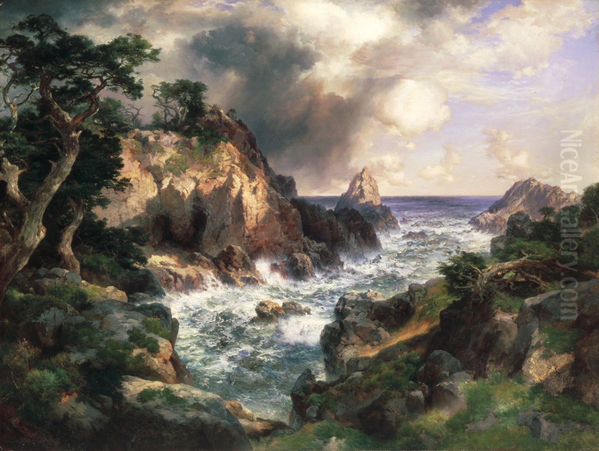 Point Lobos, Monterey, California Oil Painting by Thomas Moran