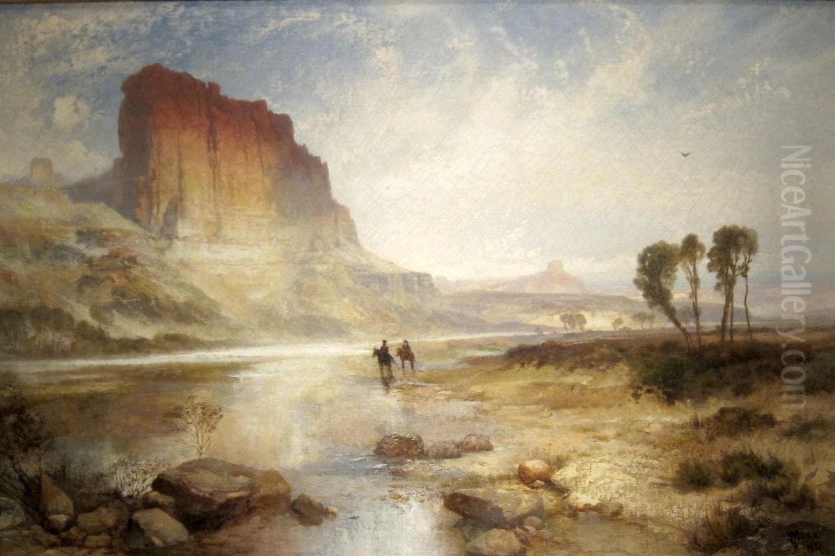 The Cliffs of Green River, Wyoming Territory Oil Painting by Thomas Moran