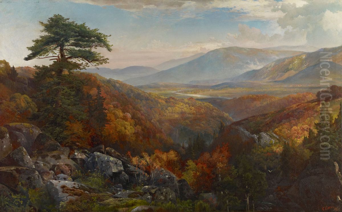 Valley of the Catawissa in Autumn Oil Painting by Thomas Moran