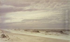 Beach Scene with Barrel and Anchor