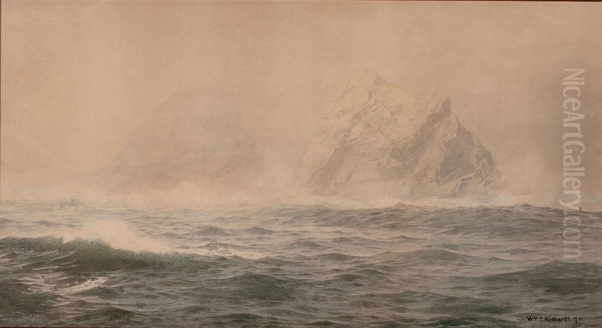 Foggy Day Oil Painting by William Trost Richards