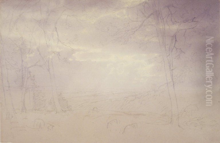 Landscape with Clouds Oil Painting by William Trost Richards