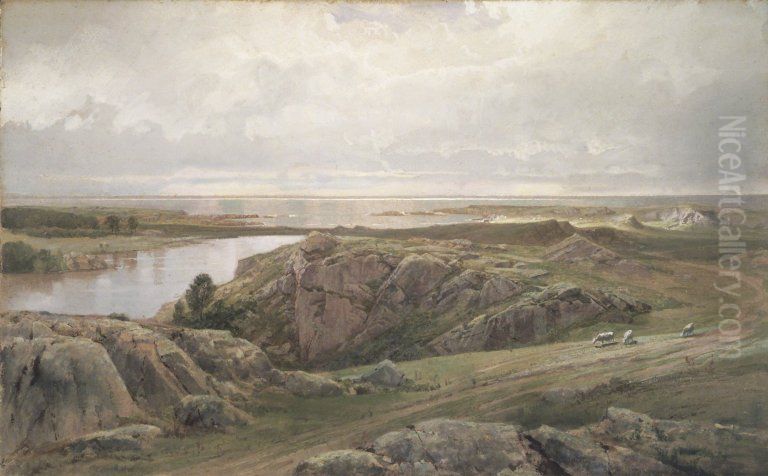 Lily Pond, Newport Oil Painting by William Trost Richards