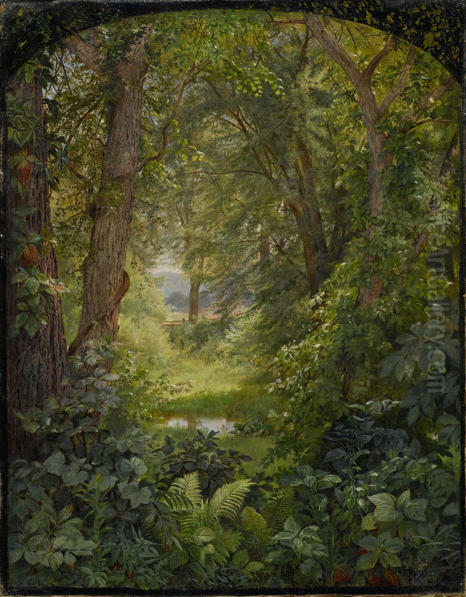 Woodland Landscape (Woodland Glade) Oil Painting by William Trost Richards