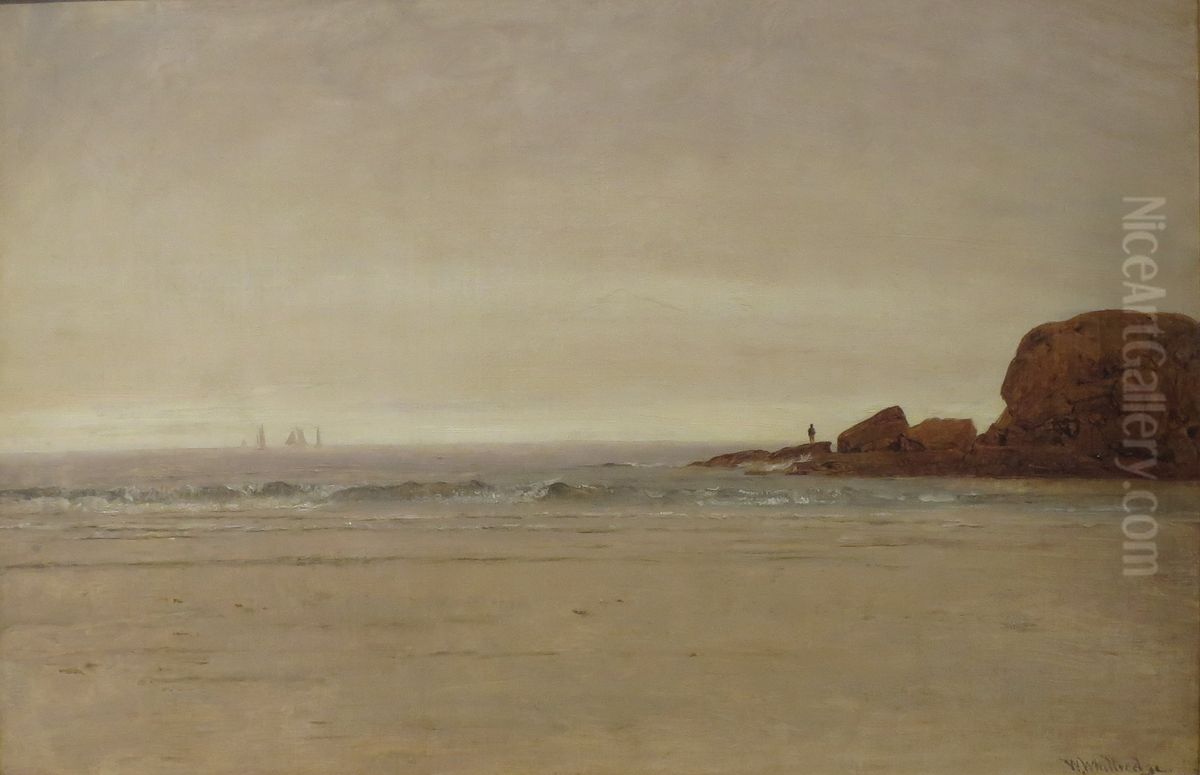 Beach and Rocks Oil Painting by Worthington Whittredge