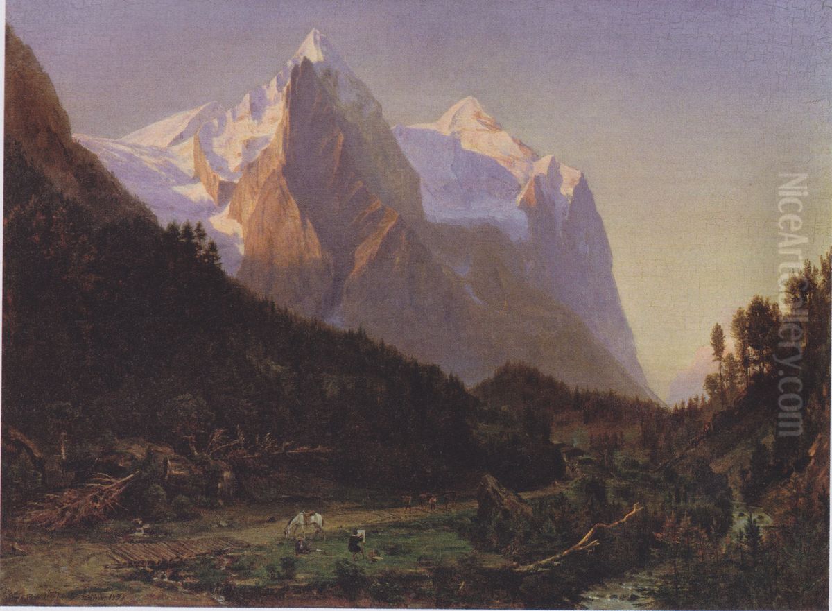 Das Wetterhorn Oil Painting by Worthington Whittredge