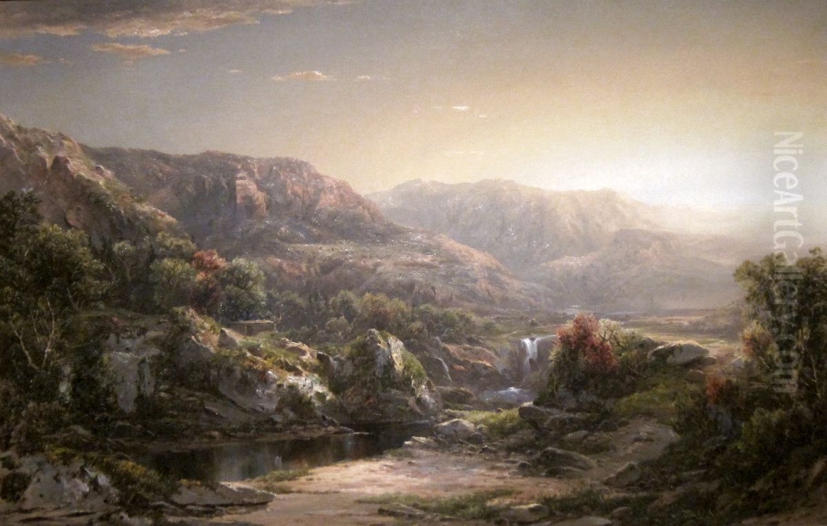 Mountain Landscape Oil Painting by William Louis Sonntag, Sr. Mountain Landscape Oil Painting by William Louis Sonntag, Sr.