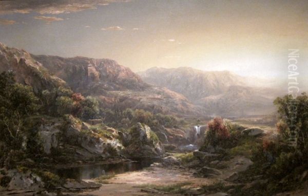 Mountain Landscape Oil Painting by William Louis Sonntag, Sr.