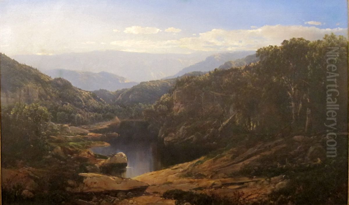 Mountain Landscape with Lake Oil Painting by William Louis Sonntag, Sr.