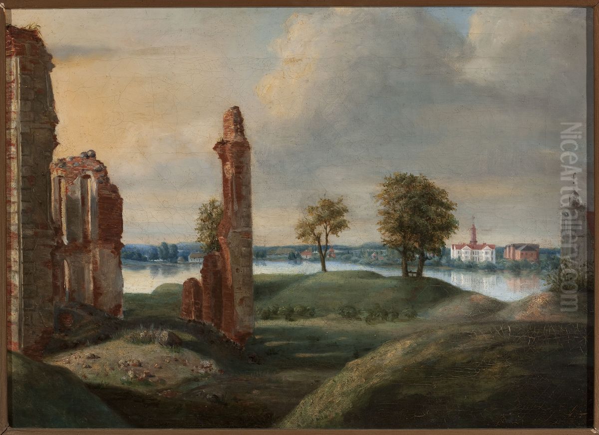Ruins of the Birzai Castle. Oil Painting by Franciszek Smuglewicz