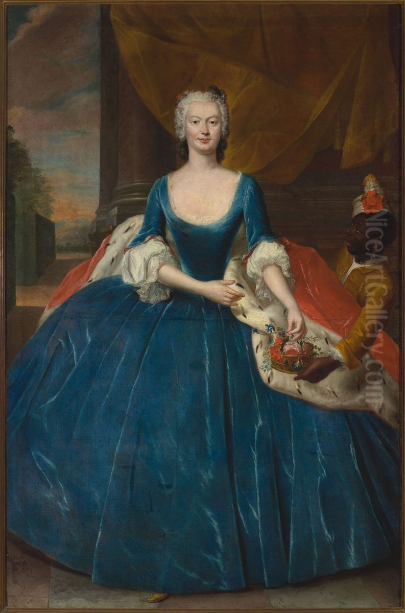 Portret Magdaleny z Czapskich Radziwillowej (?-1763) Oil Painting by Jacob Wessel