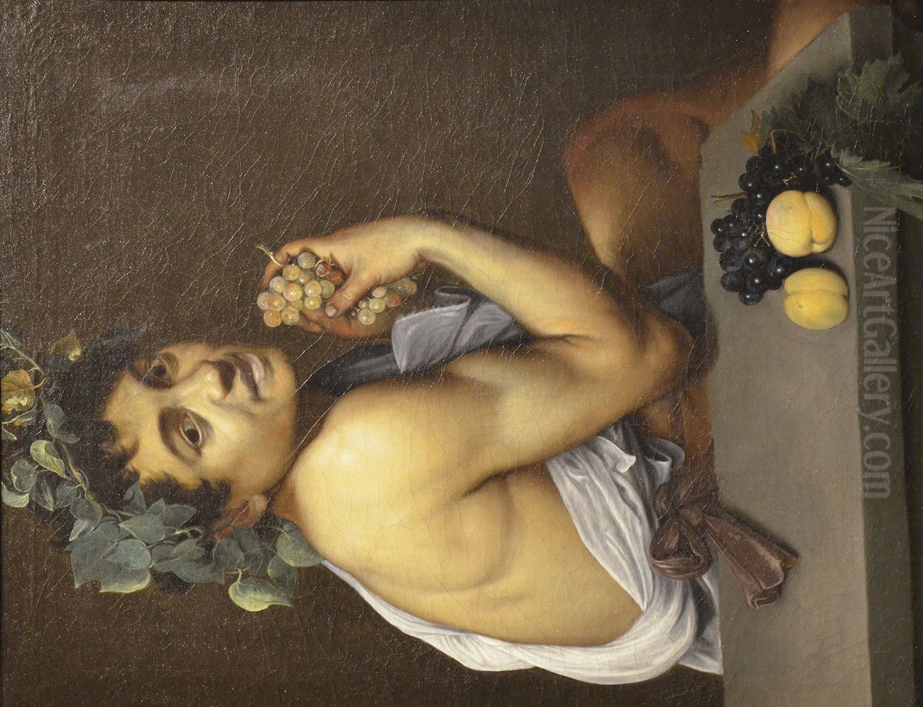 Self-Portrait as Bacchus Oil Painting by Caravaggio