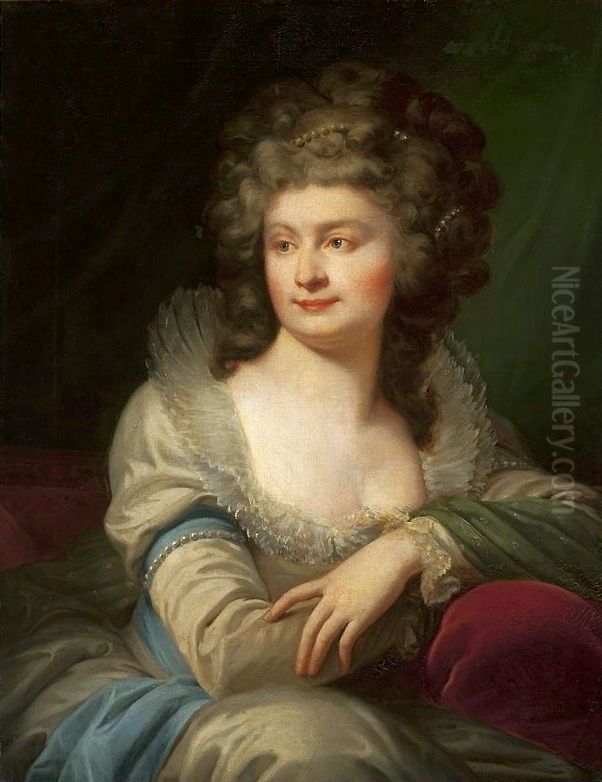 Portret Jozefy z Mniszchow Potockiej (zm.1798) Oil Painting by Marceli Krajewski