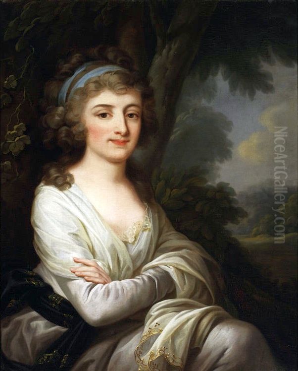 Portrait of Anna Krasinska nee Ossolinska. Oil Painting by Josef Grassi