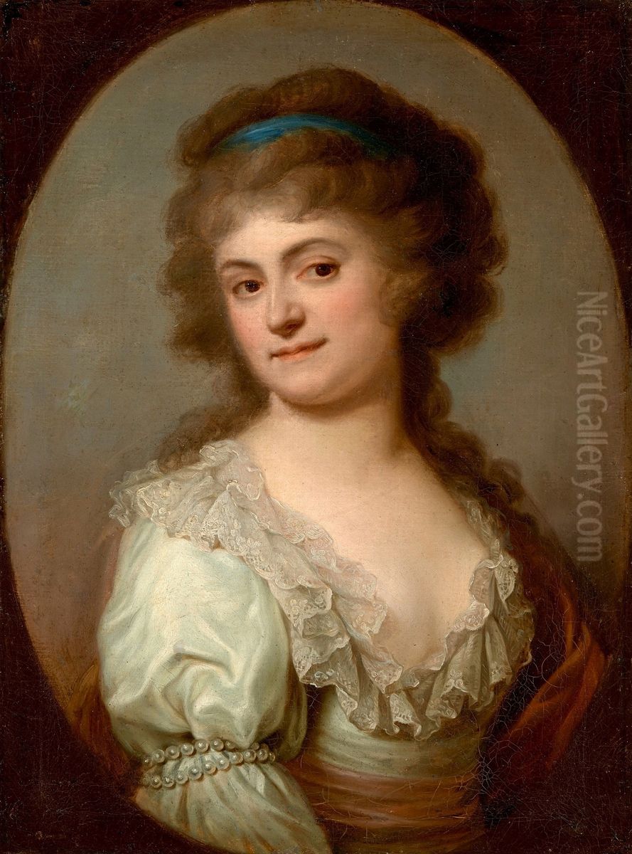 Portrait of Maria Cecylia Duchesne nee Merlini. Oil Painting by Josef Grassi