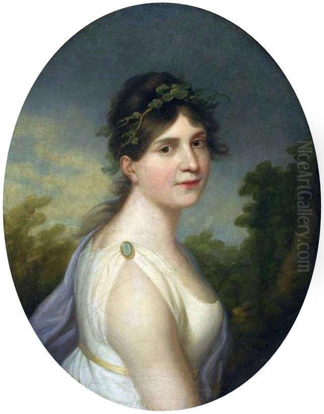 Portret Krystyny z Rychlowskich Miaskowskiej Oil Painting by Angelica Kauffmann
