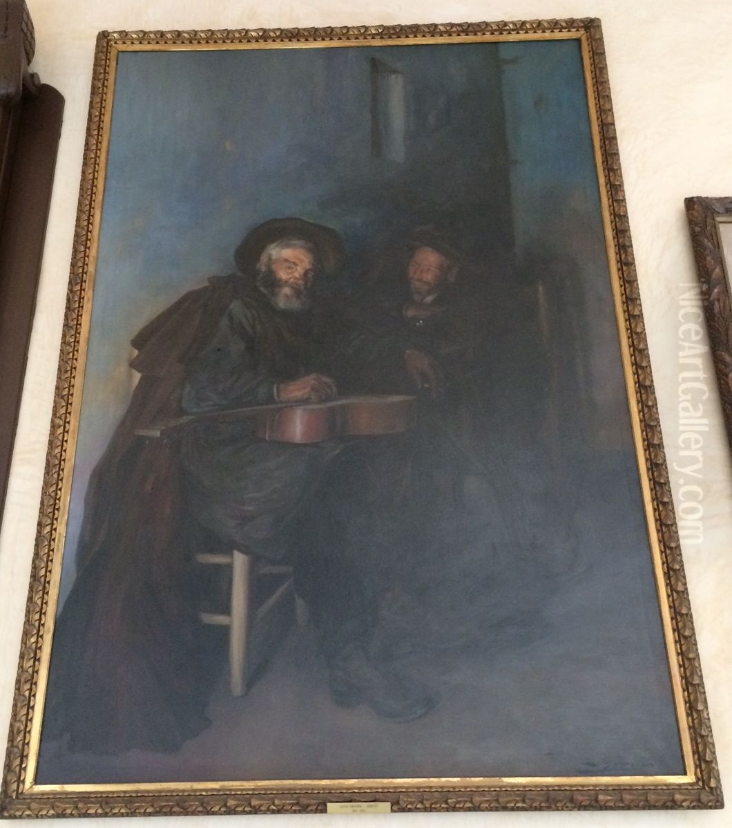 Musics al carrer Oil Painting by Lluis Graner