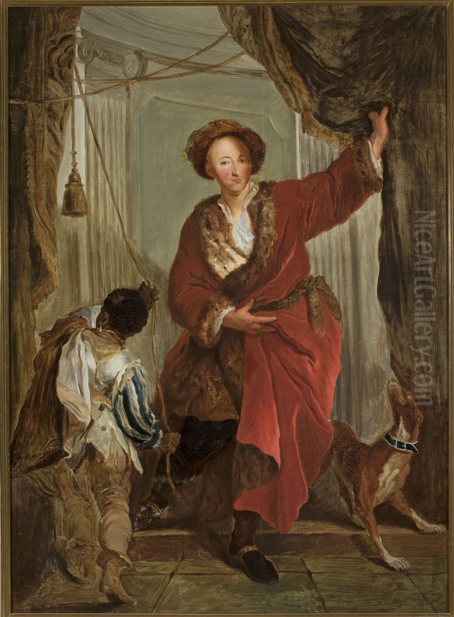 Portrait of Friedrich Ernst von Knyphausen (1678-1731) Oil Painting by Antoine Pesne