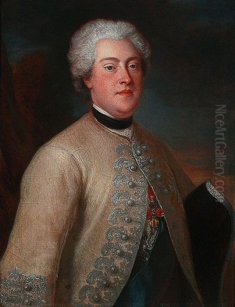 Portrait of Frederick Augustus of Saxony (1696-1763). Oil Painting by Louis de Silvestre