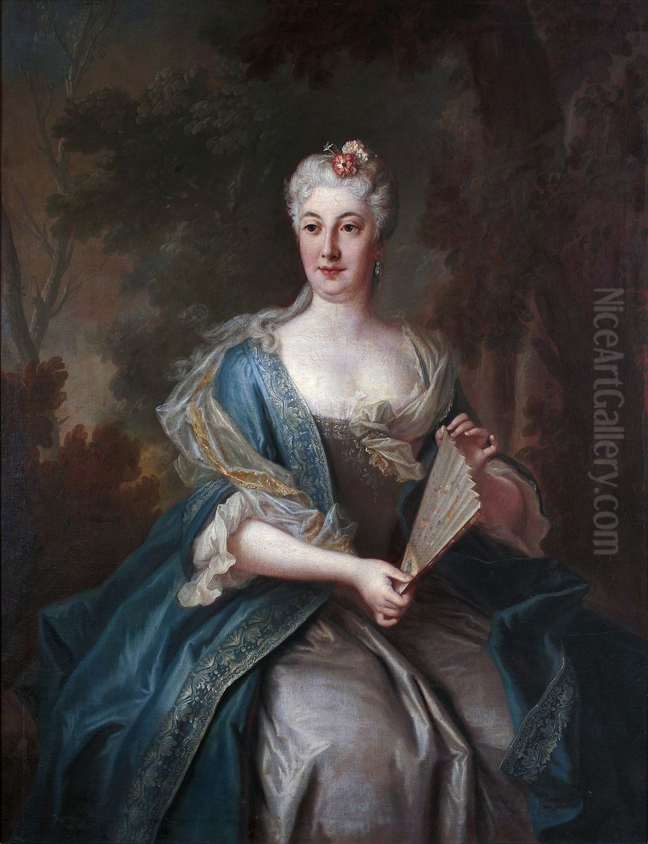 Portrait ofKatarzyna Barbara Radziwill(1693-1771) Oil Painting by Louis de Silvestre