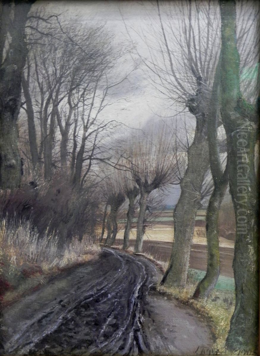 The road to Hoje Taastrup Oil Painting by Laurits Andersen Ring